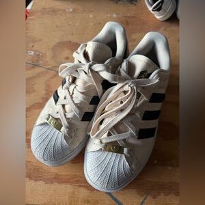 Adidas Cream and White Sneakers